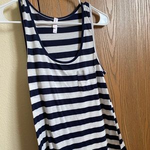 Navy blue & white striped tank top